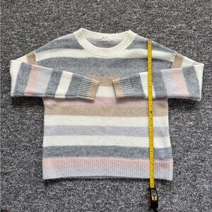 GAP Wool Alpaca Blend Crew Neck Cozy Multicolor Striped Sweater S